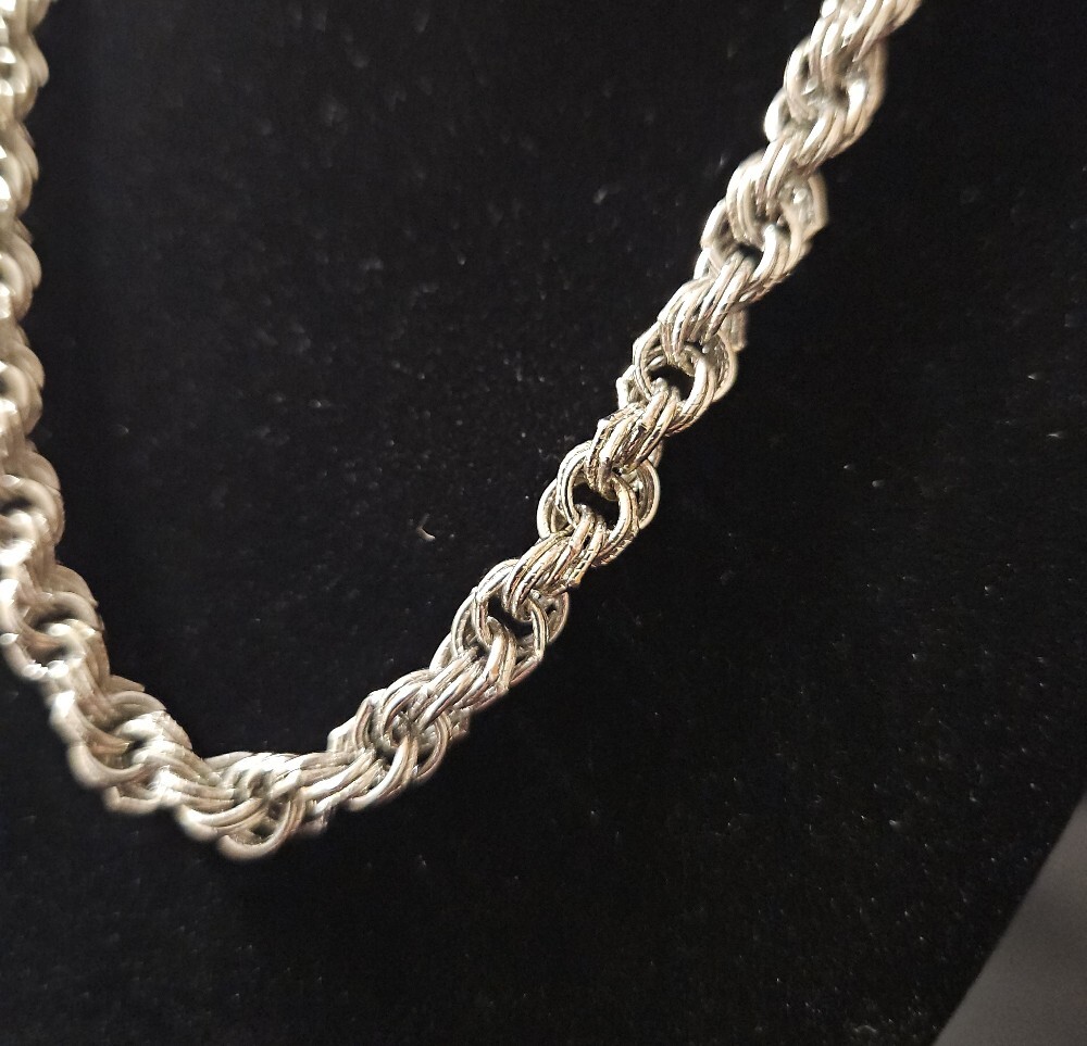 Silver Tone Rope Chain Necklace - Picture 3 of 9